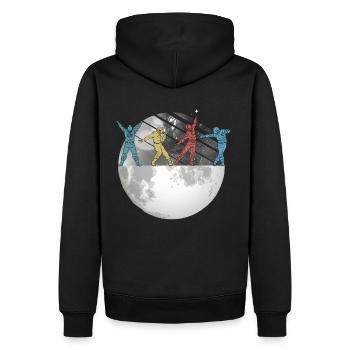 Astronaut Space Moon Space Retro - Men’s Premium Organic Hoodie - black - Back - Nico (187cm)