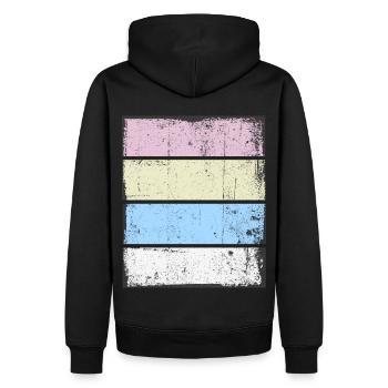 Retro Hintergrund Sunset Grunge Pastell - Männer Premium Bio Hoodie - Schwarz - Hinten - Nico (187cm)