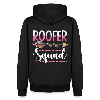 Dachdeckerin - Männer Premium Bio Hoodie - Schwarz - Hinten - Nico (187cm)