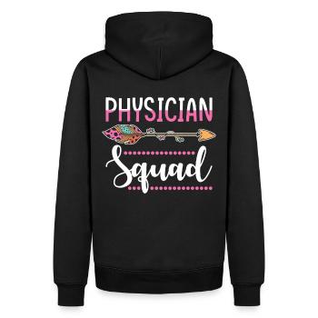 Doctor Team Women Group - Men’s Premium Organic Hoodie - black - Back - Nico (187cm)