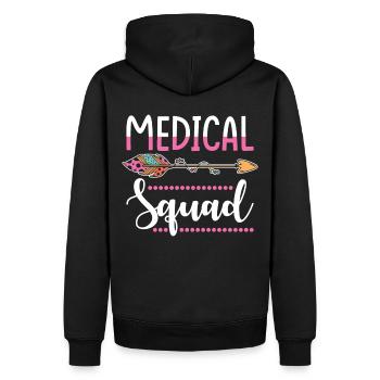 Groupe médical Femmes - Sweat à capuche Premium bio Homme - noir - Dos - Nico (187cm)