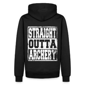 Bogenschießen Spruch lustig - Männer Premium Bio Hoodie - Schwarz - Hinten - Nico (187cm)