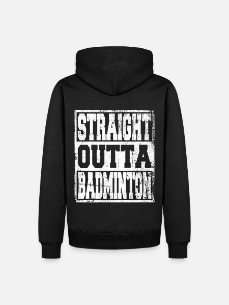 Badminton Spruch lustig - Männer Premium Bio Hoodie - Schwarz