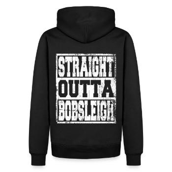 Bob Schlitten Spruch lustig - Männer Premium Bio Hoodie - Schwarz - Hinten - Nico (187cm)