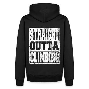 Escalade en disant drôle - Sweat à capuche Premium bio Homme - noir - Dos - Nico (187cm)