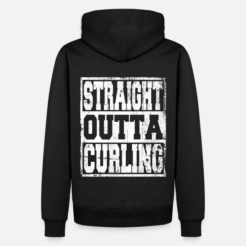 Curling Spruch lustig - Männer Premium Bio Hoodie - Schwarz