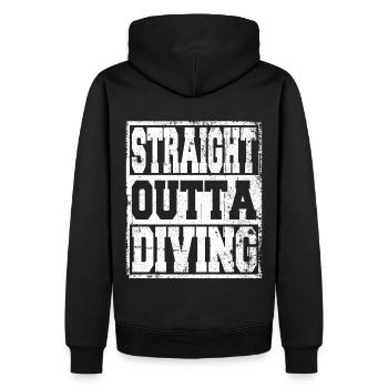 Tauchen Spruch lustig - Männer Premium Bio Hoodie - Schwarz - Hinten - Nico (187cm)