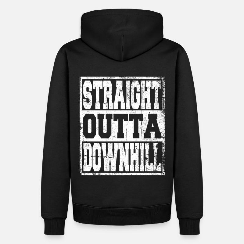 Downhill Spruch lustig - Männer Premium Bio Hoodie - Schwarz