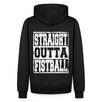 Fistball Spruch lustig - Männer Premium Bio Hoodie - Schwarz - Hinten - Nico (187cm)