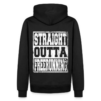 Freerunning saying funny - Men’s Premium Organic Hoodie - black - Back - Nico (187cm)