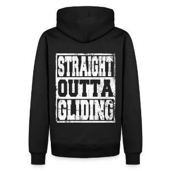 Gleiten Spruch lustig - Männer Premium Bio Hoodie - Schwarz - Hinten - Nico (187cm)