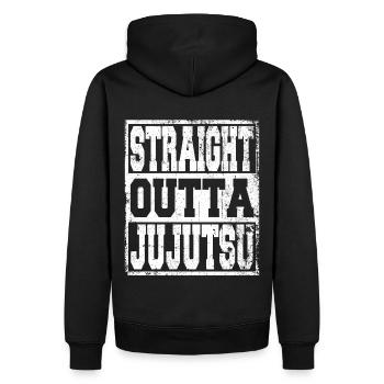 Jujutsu disant drôle - Sweat à capuche Premium bio Homme - noir - Dos - Nico (187cm)