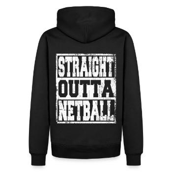 Netzball Spruch lustig - Männer Premium Bio Hoodie - Schwarz - Hinten - Nico (187cm)
