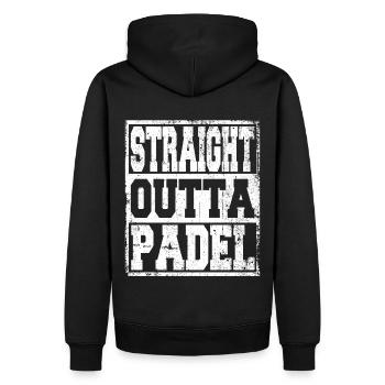 Padel Tennis Tennis Spruch lustig - Männer Premium Bio Hoodie - Schwarz - Hinten - Nico (187cm)