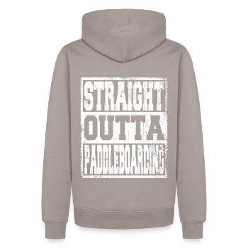 Paddleboarding Spruch lustig - Männer Premium Bio Hoodie - Taupe - Hinten - Nico (187cm)