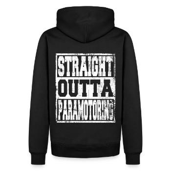 Paramoteur en disant drôle - Sweat à capuche Premium bio Homme - noir - Dos - Nico (187cm)