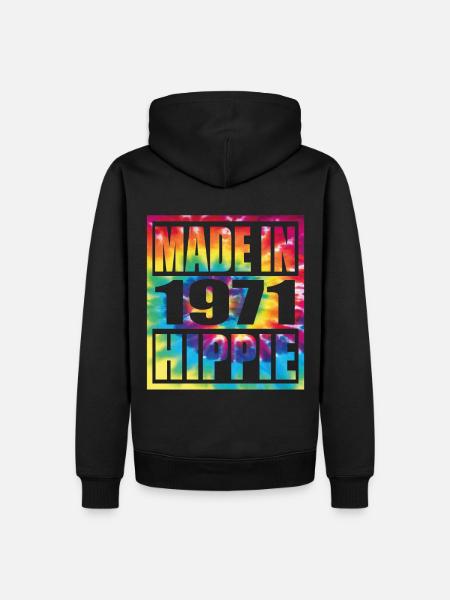 Hippie Birthday 1971 - Männer Premium Bio Hoodie - Schwarz