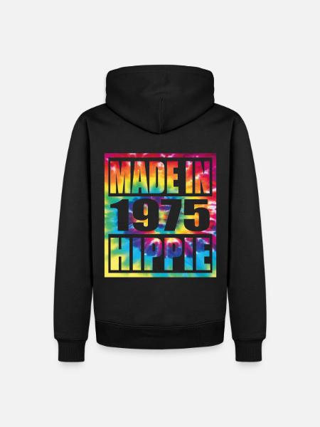 Hippie Birthday 1975 - Männer Premium Bio Hoodie - Schwarz