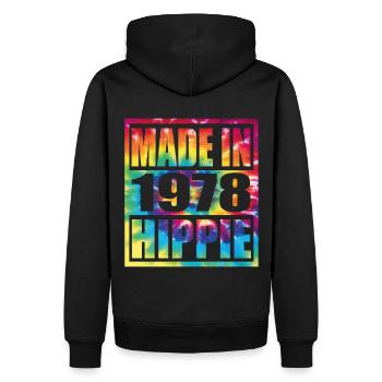 Hippie Birthday 1978 - Männer Premium Bio Hoodie - Schwarz - Hinten - Nico (187cm)