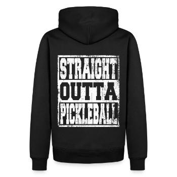 Pickleball Spruch lustig - Männer Premium Bio Hoodie - Schwarz - Hinten - Nico (187cm)