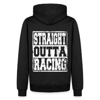 Racing Spruch lustig - Männer Premium Bio Hoodie - Schwarz - Hinten - Nico (187cm)