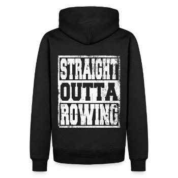 Rudern Spruch lustig - Männer Premium Bio Hoodie - Schwarz - Hinten - Nico (187cm)