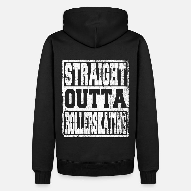 Rollerskating Spruch lustig - Männer Premium Bio Hoodie - Schwarz