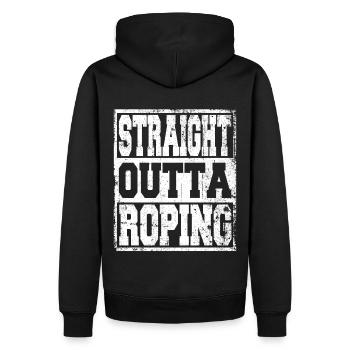 Roping Spruch lustig - Männer Premium Bio Hoodie - Schwarz - Hinten - Nico (187cm)