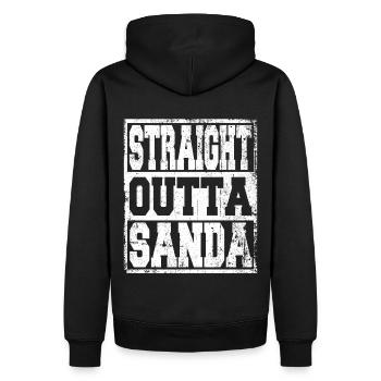 Sanda Spruch lustig - Männer Premium Bio Hoodie - Schwarz - Hinten - Nico (187cm)