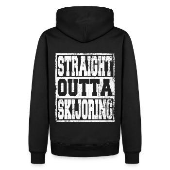 Skijoring dire drôle - Sweat à capuche Premium bio Homme - noir - Dos - Nico (187cm)