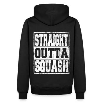 Squash Spruch lustig - Männer Premium Bio Hoodie - Schwarz - Hinten - Nico (187cm)
