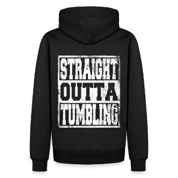 Tumbling en disant drôle - Sweat à capuche Premium bio Homme - noir - Dos - Nico (187cm)