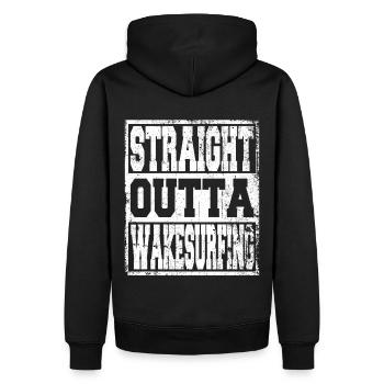 Wakesurfing saying funny - Men’s Premium Organic Hoodie - black - Back - Nico (187cm)