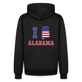 Alabama USA I love Albama - Männer Premium Bio Hoodie - Schwarz - Hinten - Nico (187cm)
