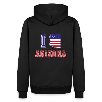 Arizona USA I love Albama - Männer Premium Bio Hoodie - Schwarz - Hinten - Nico (187cm)