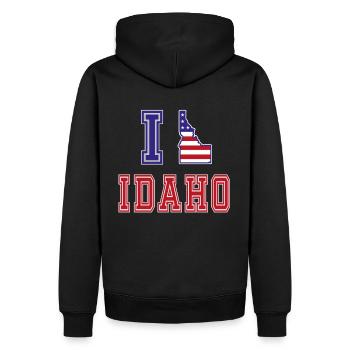 Idaho USA I love Albama - Männer Premium Bio Hoodie - Schwarz - Hinten - Nico (187cm)