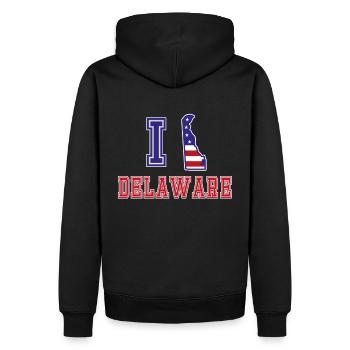 Delaware USA I love Albama - Männer Premium Bio Hoodie - Schwarz - Hinten - Nico (187cm)