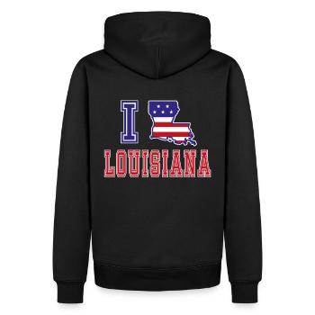 Lousiana USA I love Albama - Männer Premium Bio Hoodie - Schwarz - Hinten - Nico (187cm)