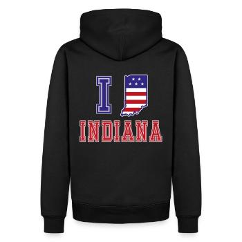 Indiana USA I love Albama - Männer Premium Bio Hoodie - Schwarz - Hinten - Nico (187cm)