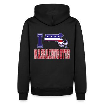 Massachusetts USA I love Albama - Männer Premium Bio Hoodie - Schwarz - Hinten - Nico (187cm)