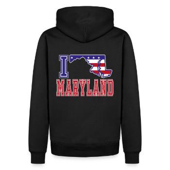 Maryland USA I love Albama - Männer Premium Bio Hoodie - Schwarz - Hinten - Nico (187cm)