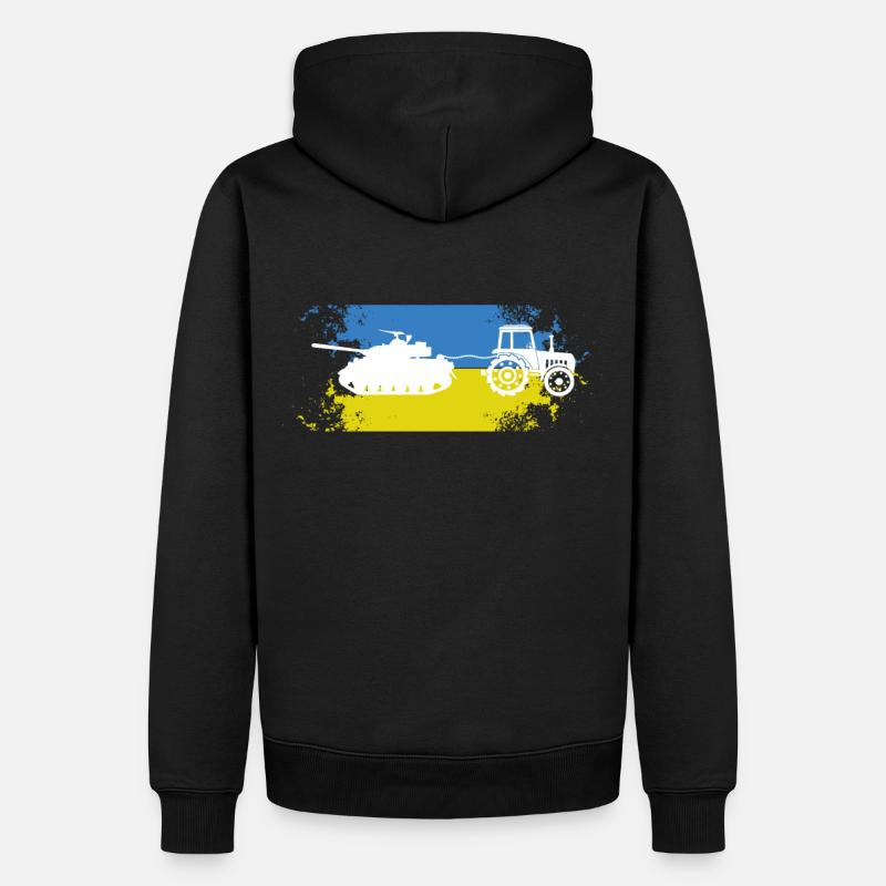 Traktor Panzer Ukraine Meme - Männer Premium Bio Hoodie - Schwarz
