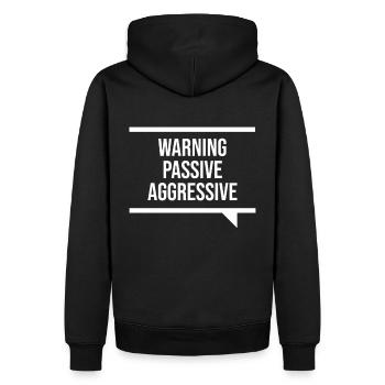 Passive Aggressive - Men’s Premium Organic Hoodie - black - Back - Nico (187cm)