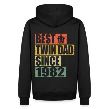 Jumeaux Père Père jumeau depuis 1982 - Sweat à capuche Premium bio Homme - noir - Dos - Nico (187cm)
