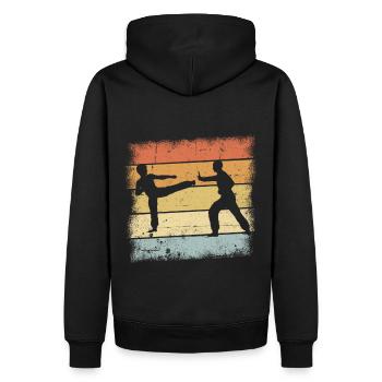 Arts martiaux - Sweat à capuche Premium bio Homme - noir - Dos - Nico (187cm)