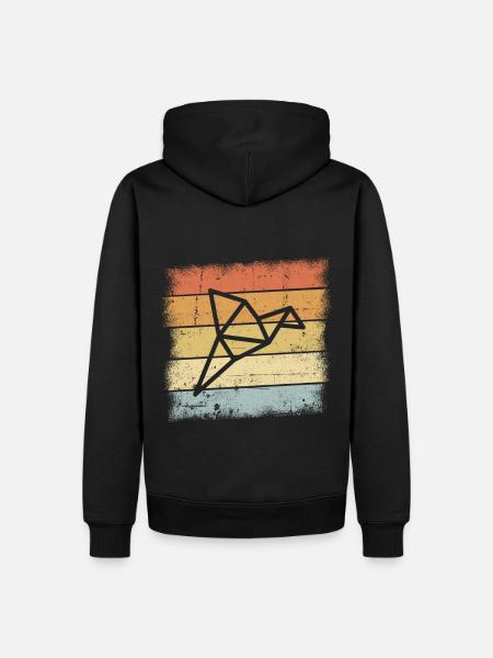 Origami Bird - Men’s Premium Organic Hoodie - black