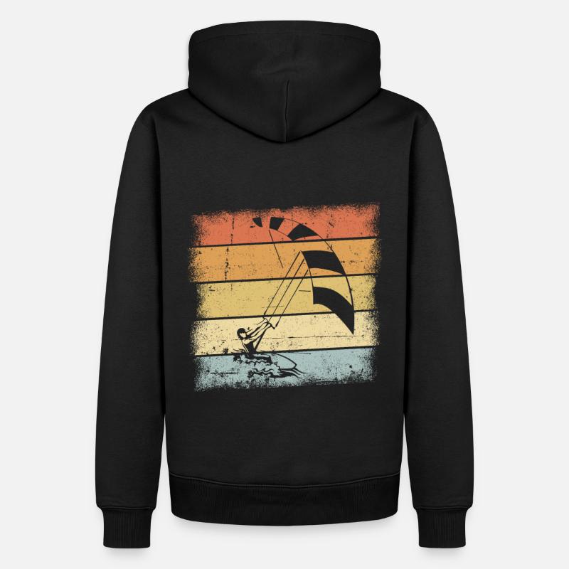 Kiteboard Sunset Retro Design - Sweat à capuche Premium bio Homme - noir