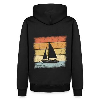 Sailor Retro Coucher de soleil - Sweat à capuche Premium bio Homme - noir - Dos - Nico (187cm)
