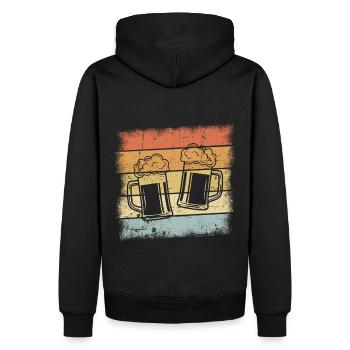 Bière Rétro Design - Sweat à capuche Premium bio Homme - noir - Dos - Nico (187cm)