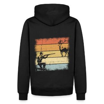 Cadeaux Hunter - Sweat à capuche Premium bio Homme - noir - Dos - Nico (187cm)